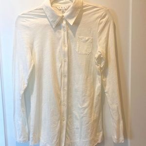 White Cotton Button Down Shirt Cabi
